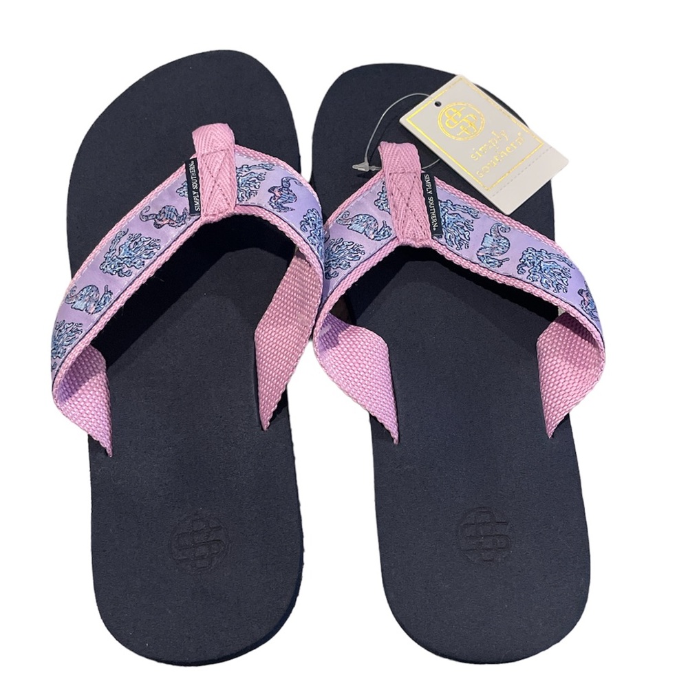 Coral Reef Seahorse Simply Southern Thong Flip Flops Size Medium 6.5/7.5